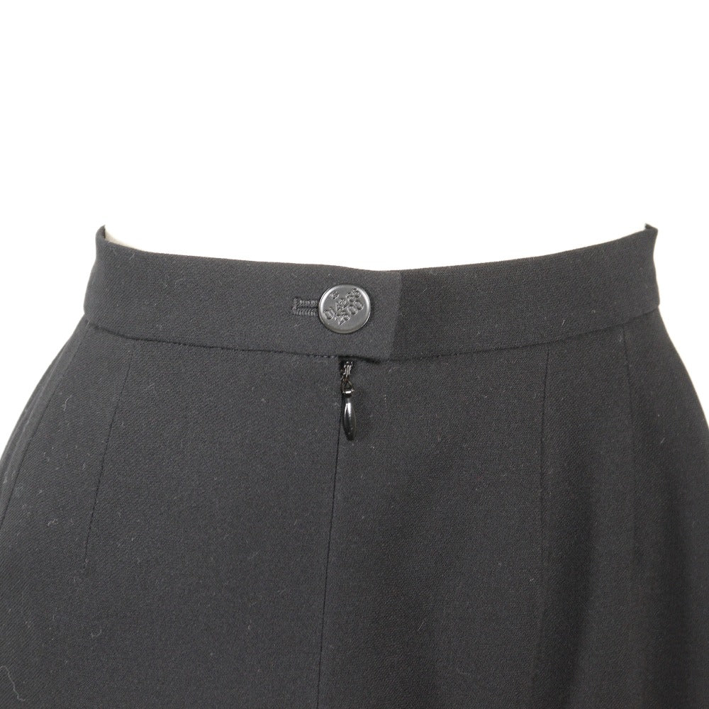 Chanel Wool Silk Skirt Black