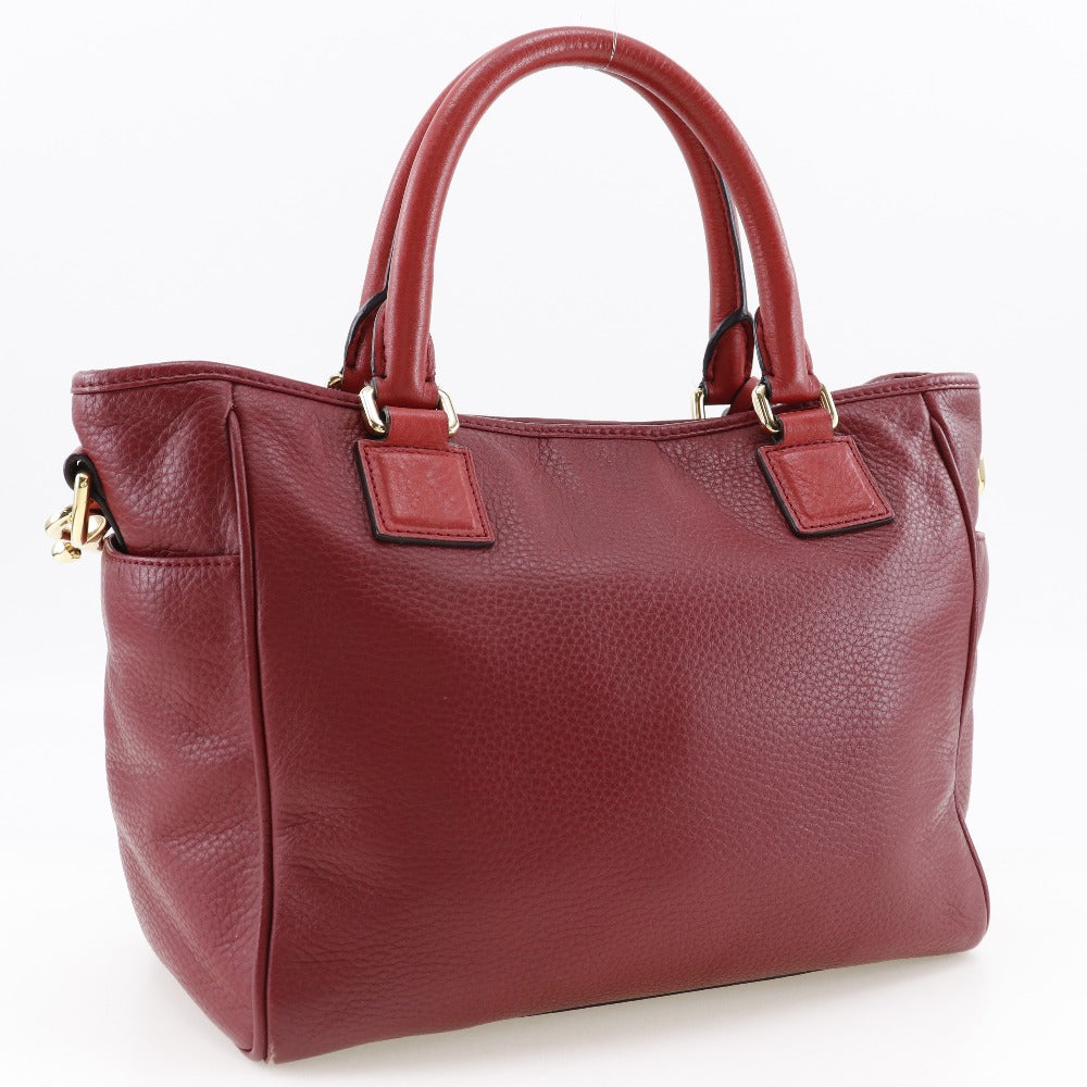 Loewe Leather 2WAY Shoulder Handbag Red