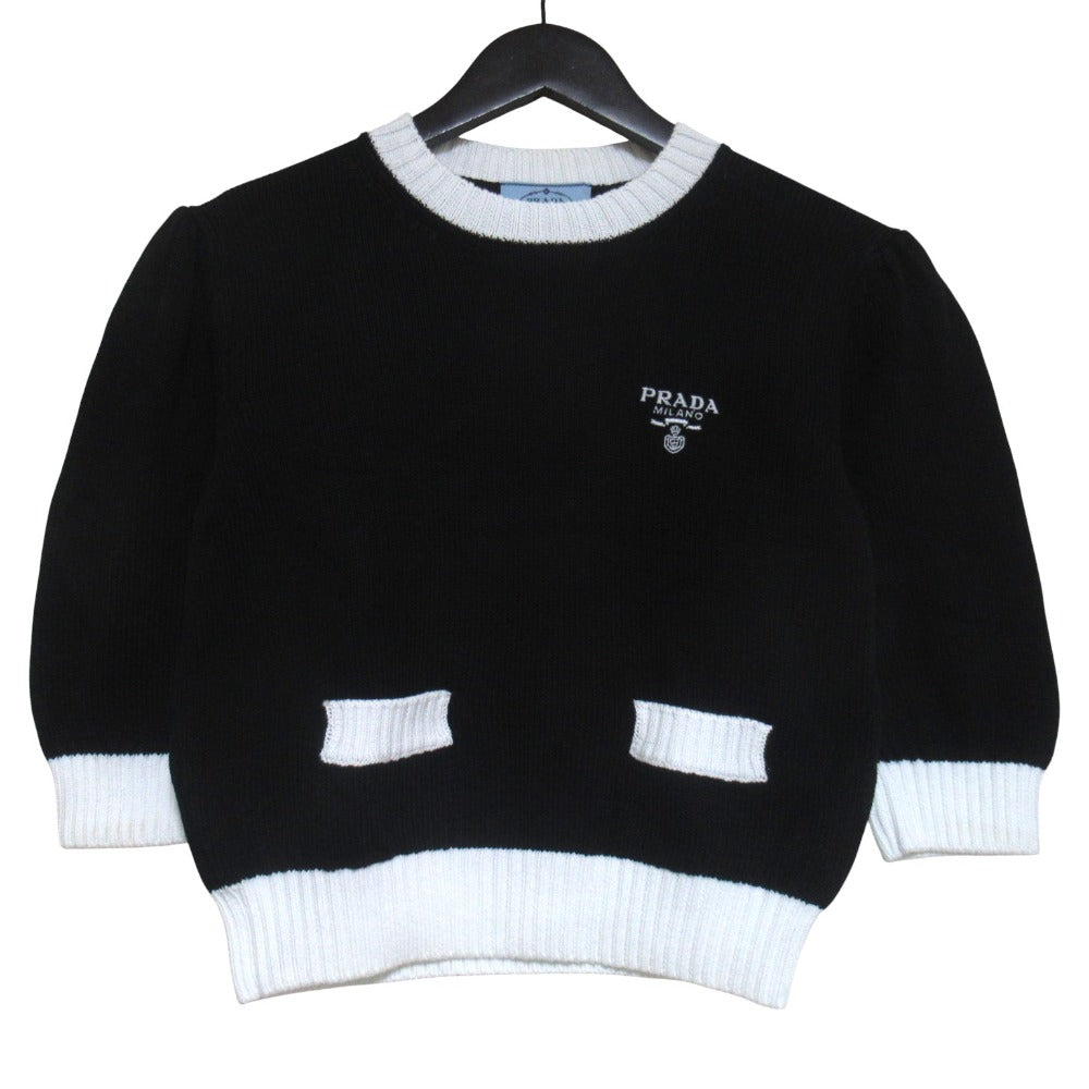 Prada Logo Embroidered Knit Top