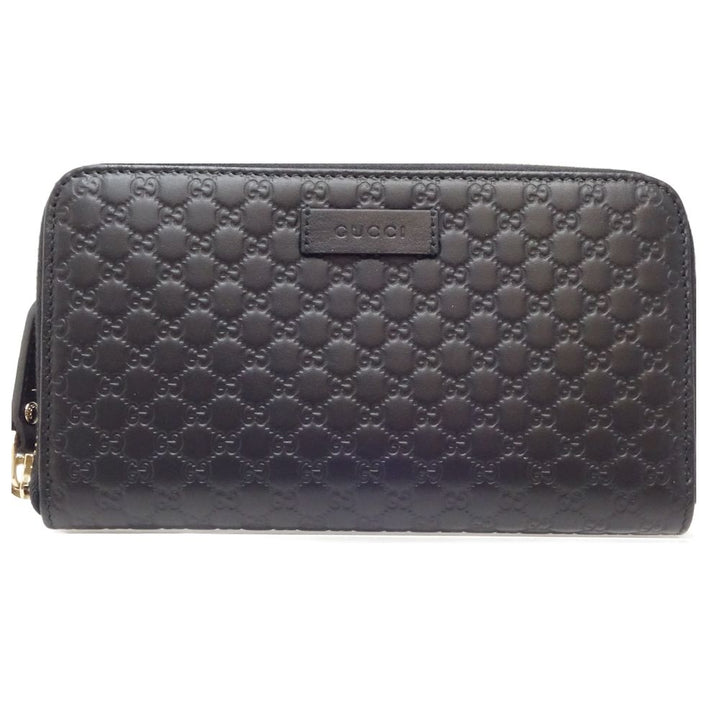 Gucci Leather Microguccissima Zip Wallet Black