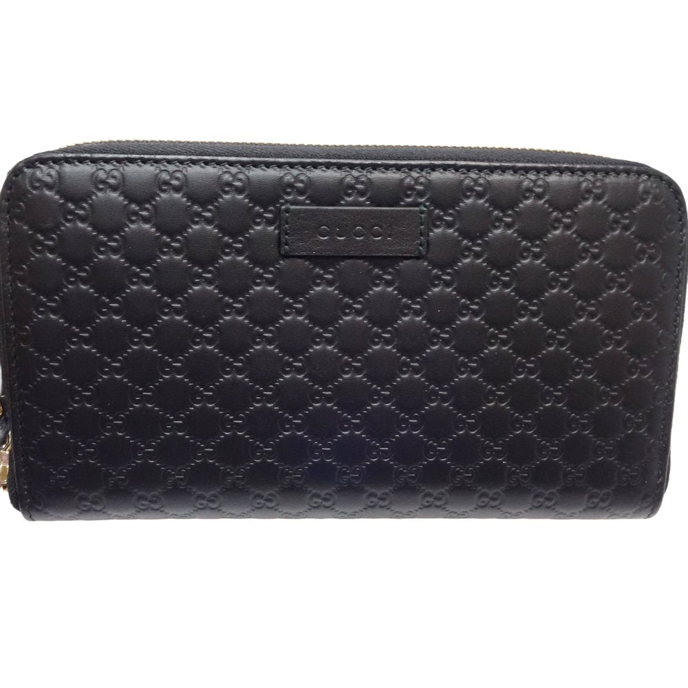 Gucci Leather Microguccissima Zip Wallet Black