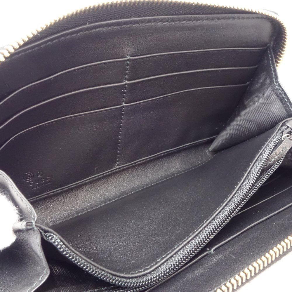 Gucci Leather Microguccissima Zip Wallet Black