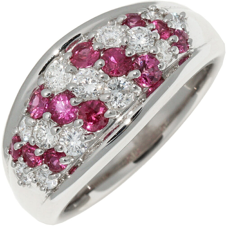 Pt900 Ruby 0.90ct Diamond 0.50ct Ring