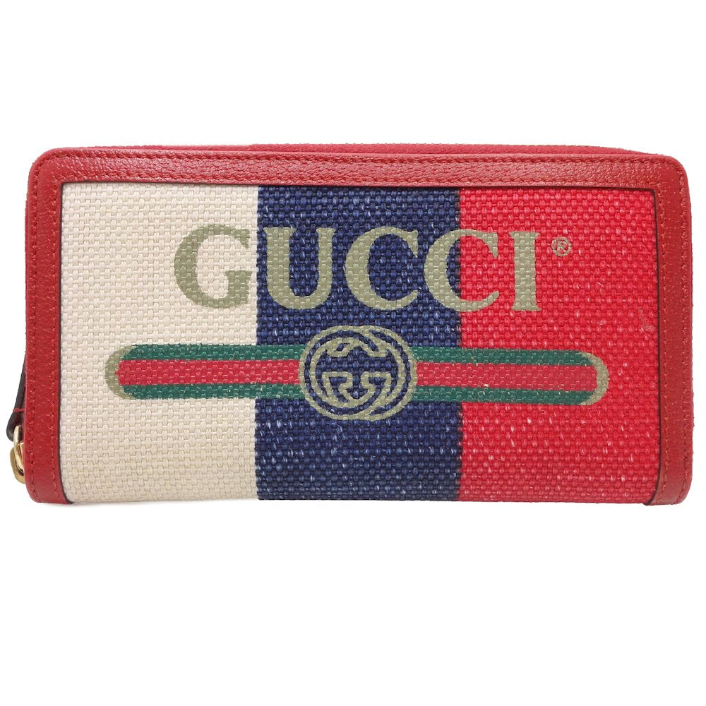 Gucci Canvas/Leather Zip Around Wallet