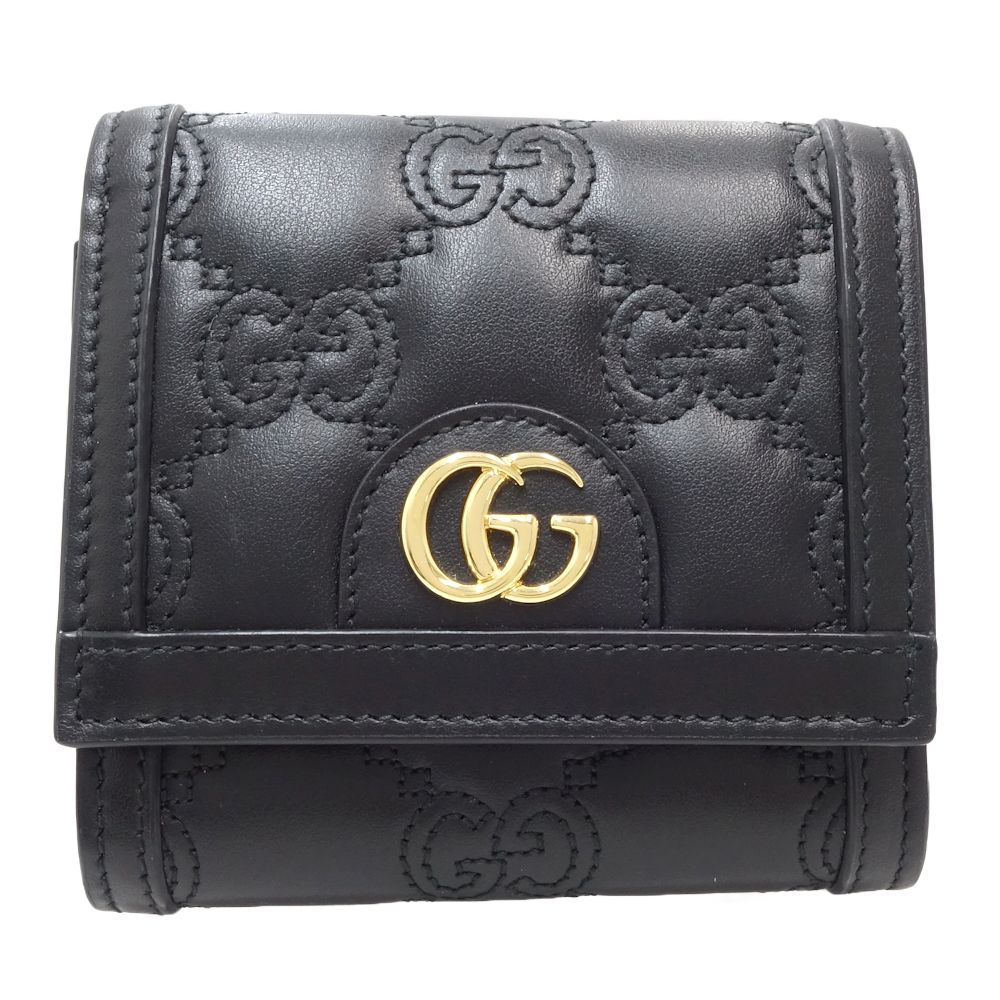 Gucci Leather Card Case Wallet Black