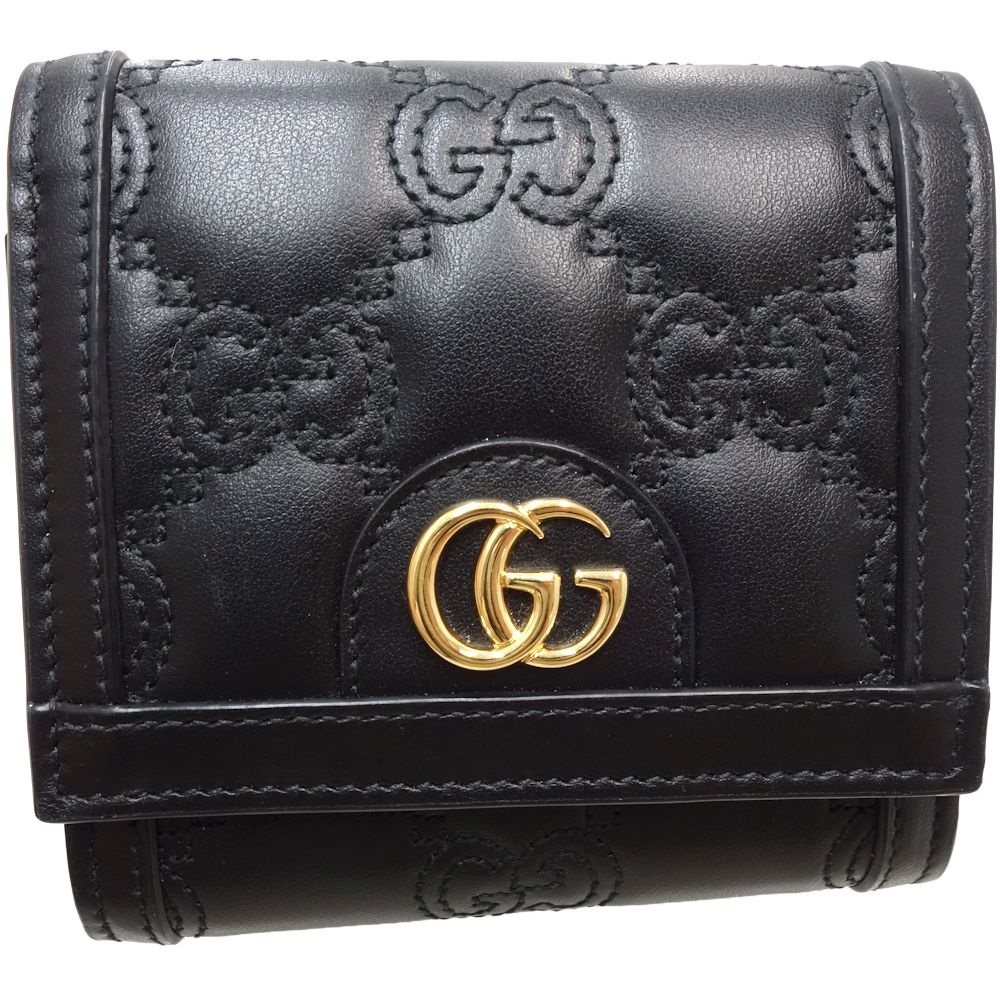 Gucci Leather Card Case Wallet Black