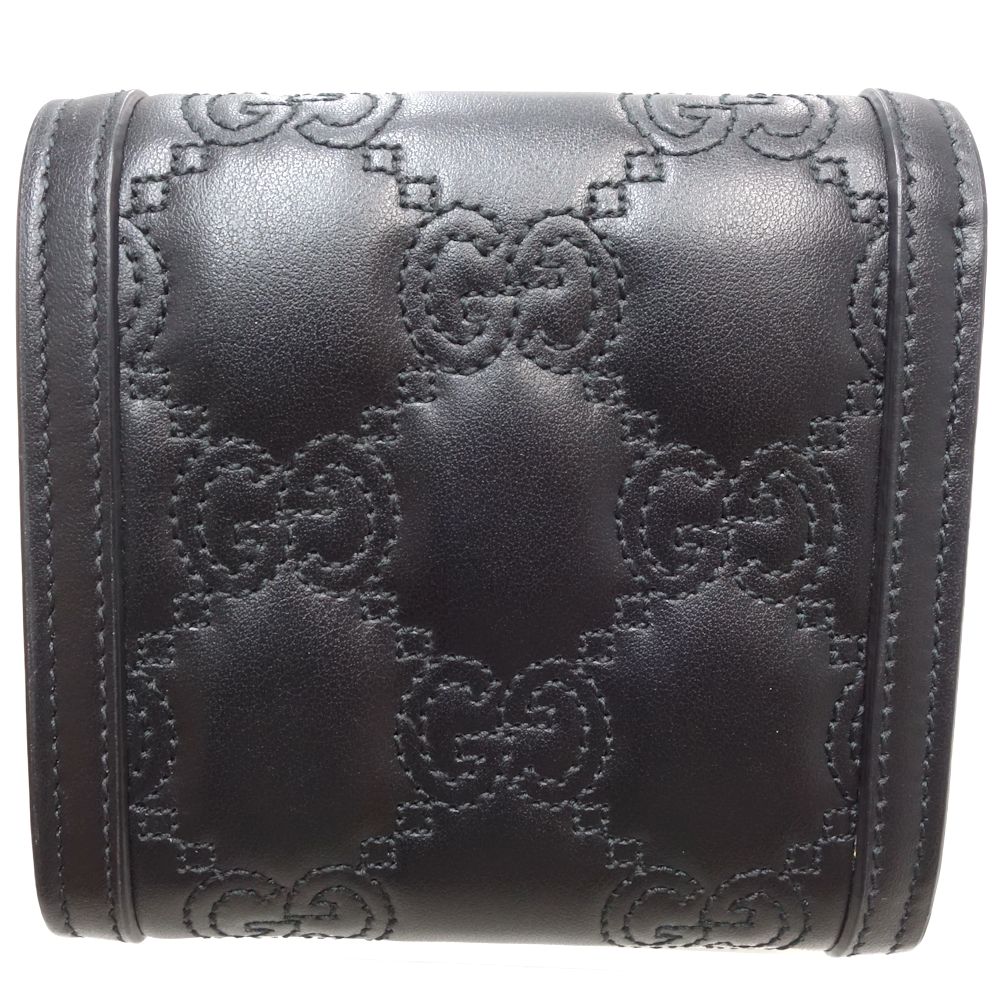 Gucci Leather Card Case Wallet Black