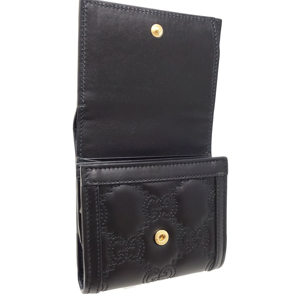 Gucci Leather Card Case Wallet Black