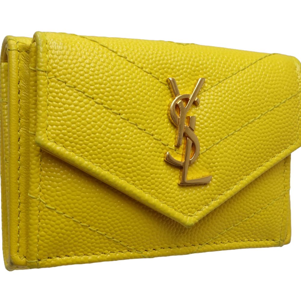 Yves Saint Laurent Tiny Wallet Calf Yellow