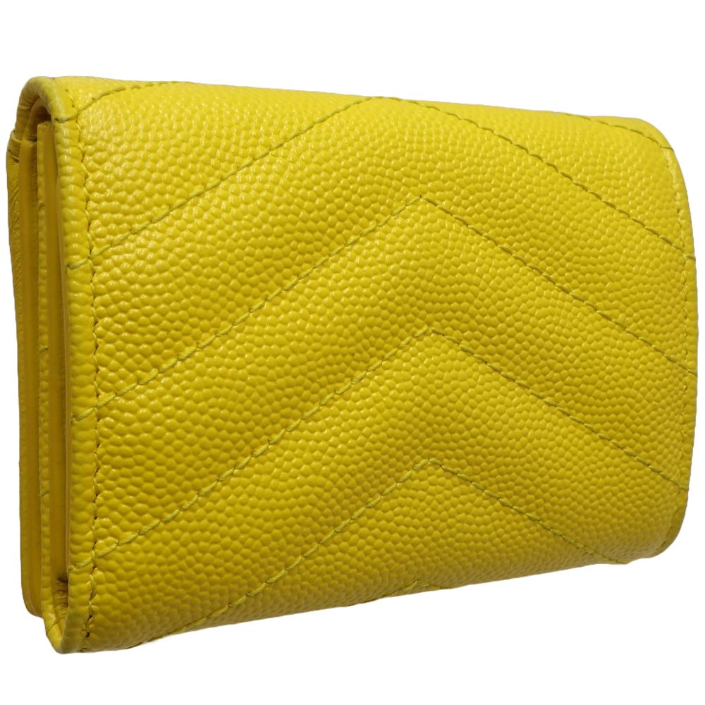 Yves Saint Laurent Tiny Wallet Calf Yellow