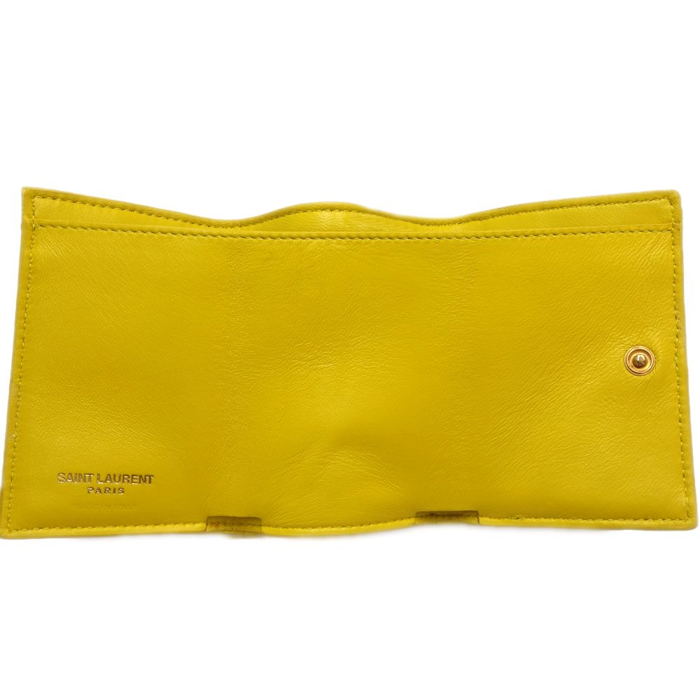 Yves Saint Laurent Tiny Wallet Calf Yellow