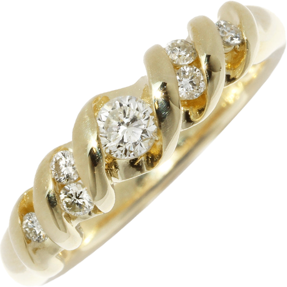 K18YG Yellow Gold Diamond Ring 0.30ct in Great Condition