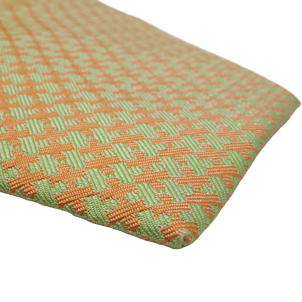 HERMES Silk Tie H Puzzle Green Orange