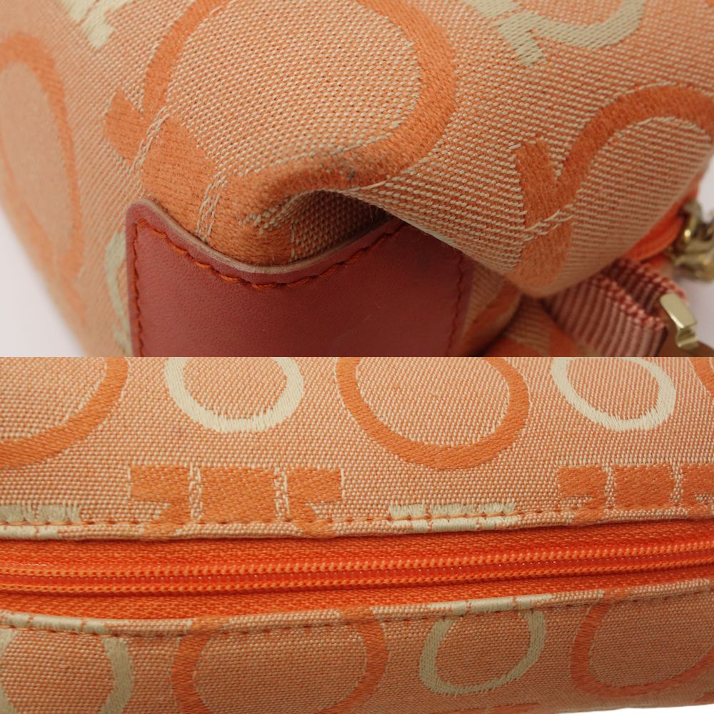 Salvatore Ferragamo Canvas Cosmetic Pouch Orange