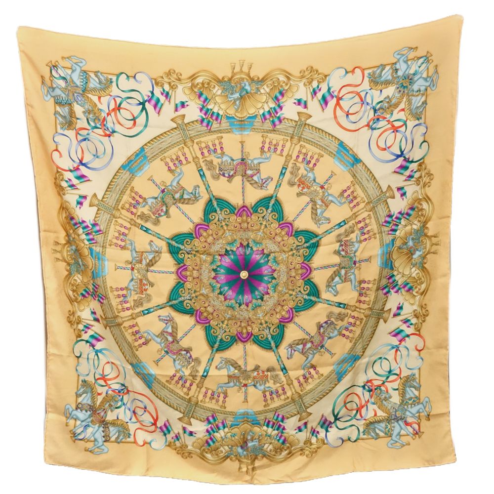 Hermes Silk Scarf Carre 90 LUNA PARK