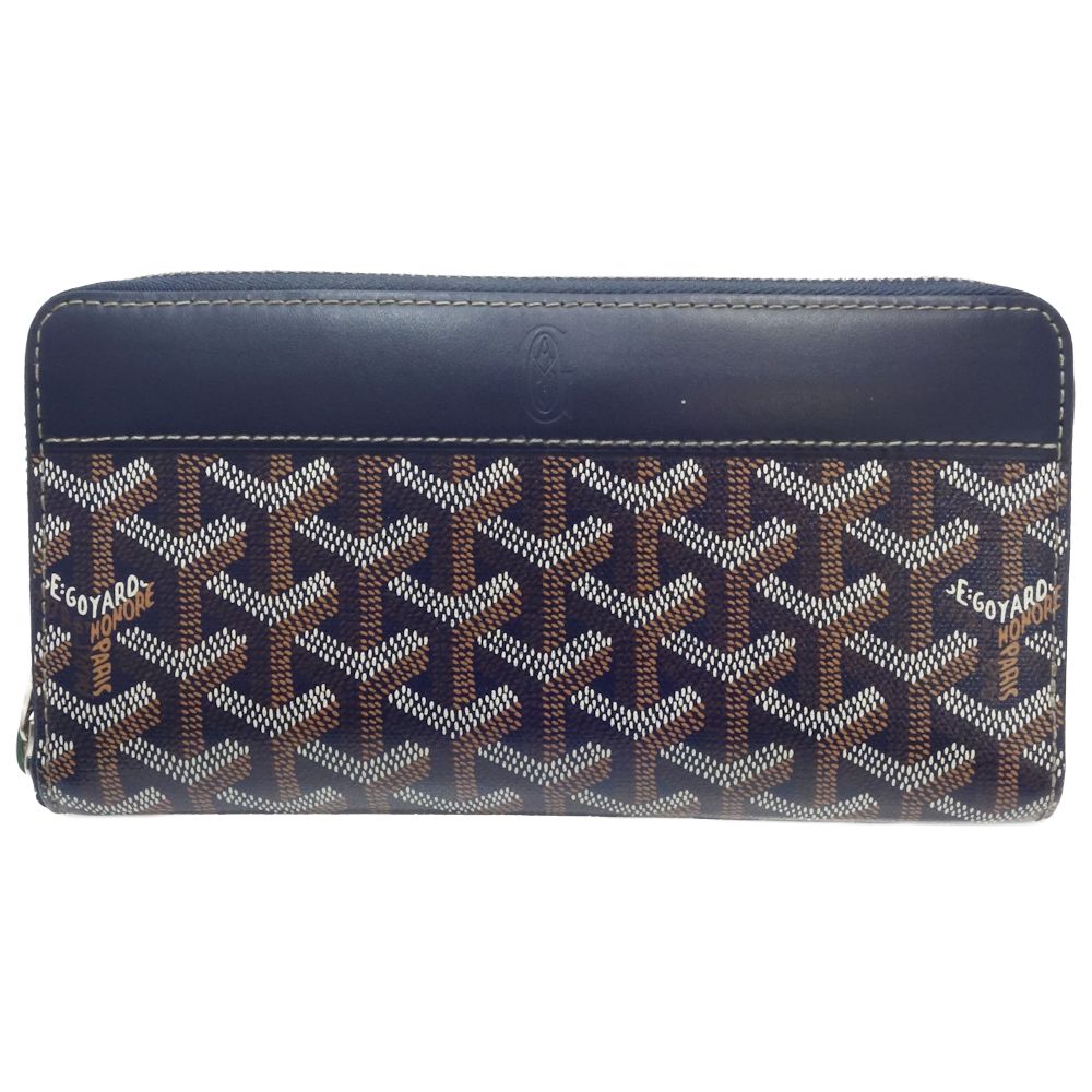 Goyard Matignon GM Herringbone Long Wallet Navy