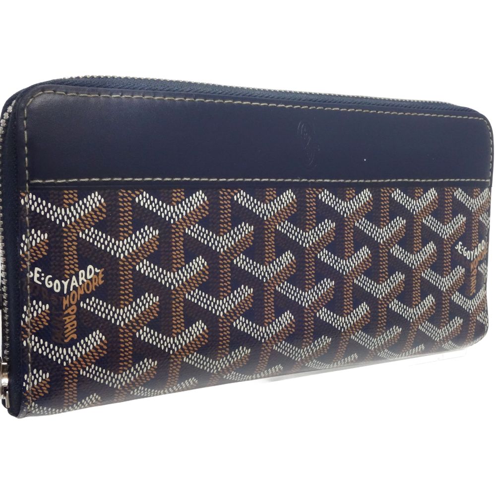 Goyard Matignon GM Herringbone Long Wallet Navy