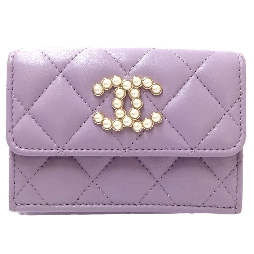 Chanel Small Flap Wallet Lambskin Purple