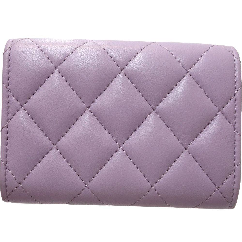 Chanel Small Flap Wallet Lambskin Purple