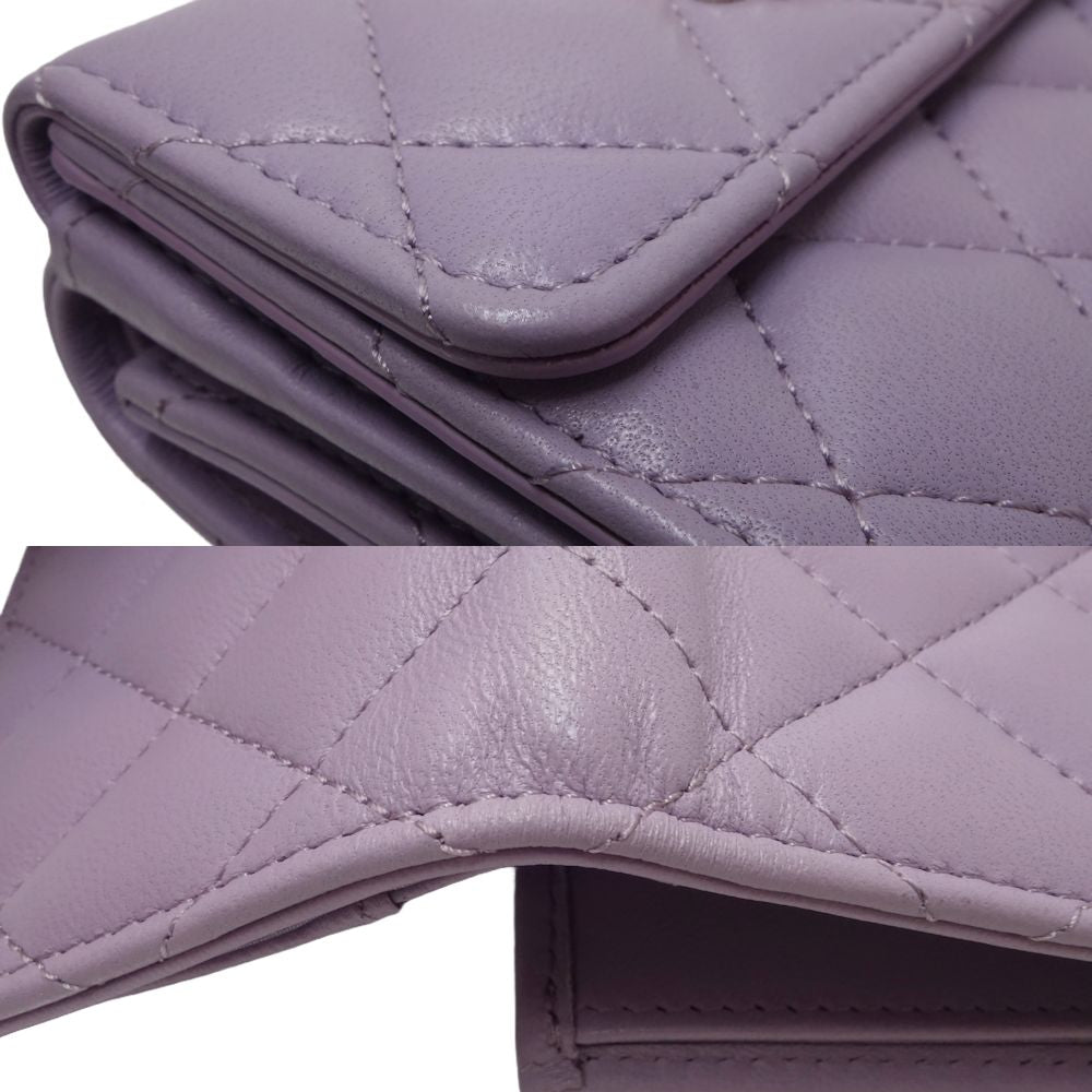 Chanel Small Flap Wallet Lambskin Purple