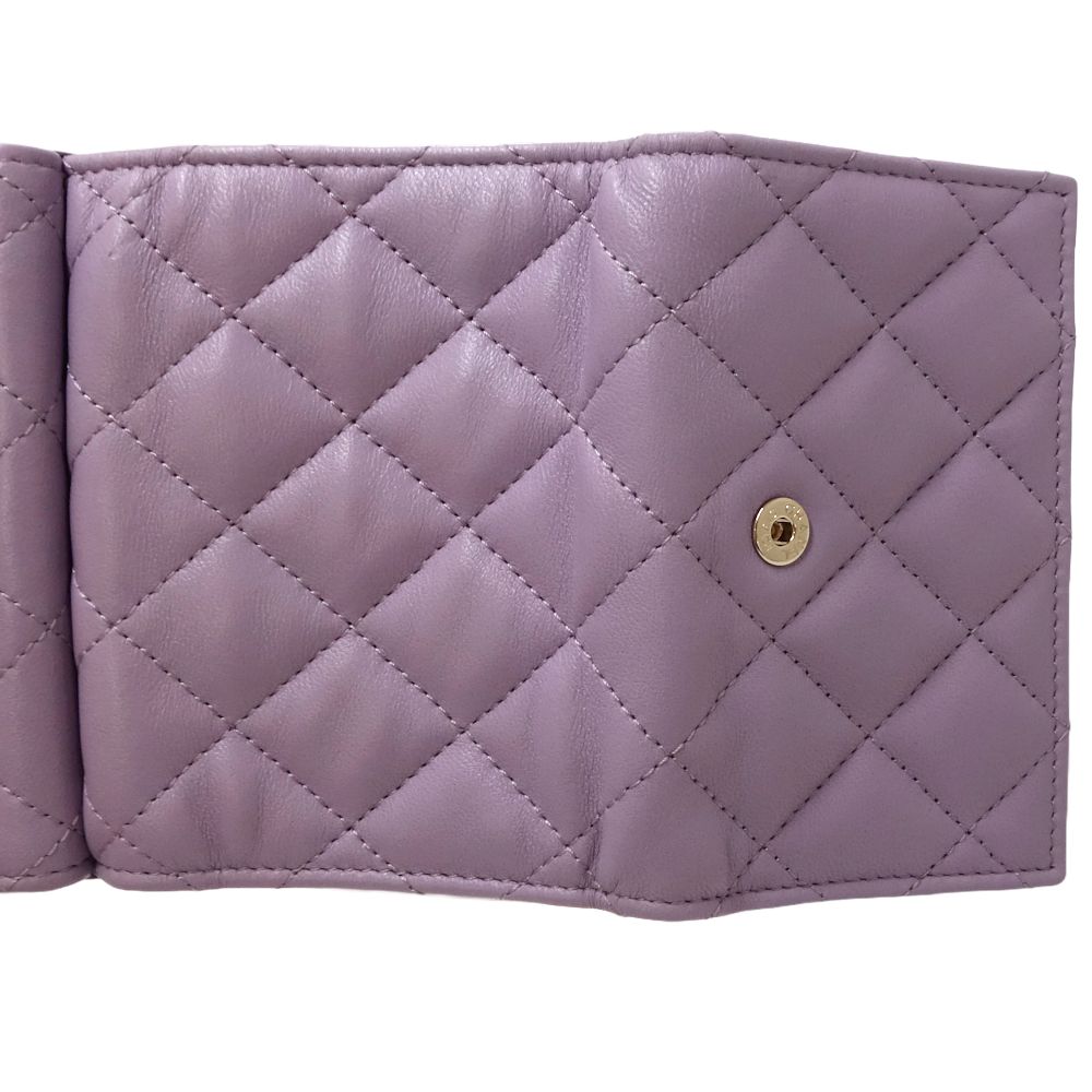 Chanel Small Flap Wallet Lambskin Purple