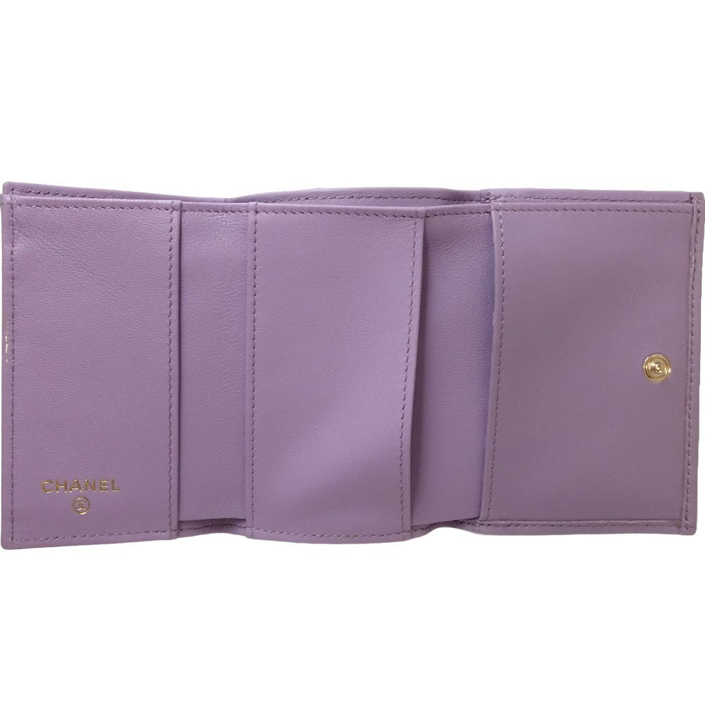 Chanel Small Flap Wallet Lambskin Purple