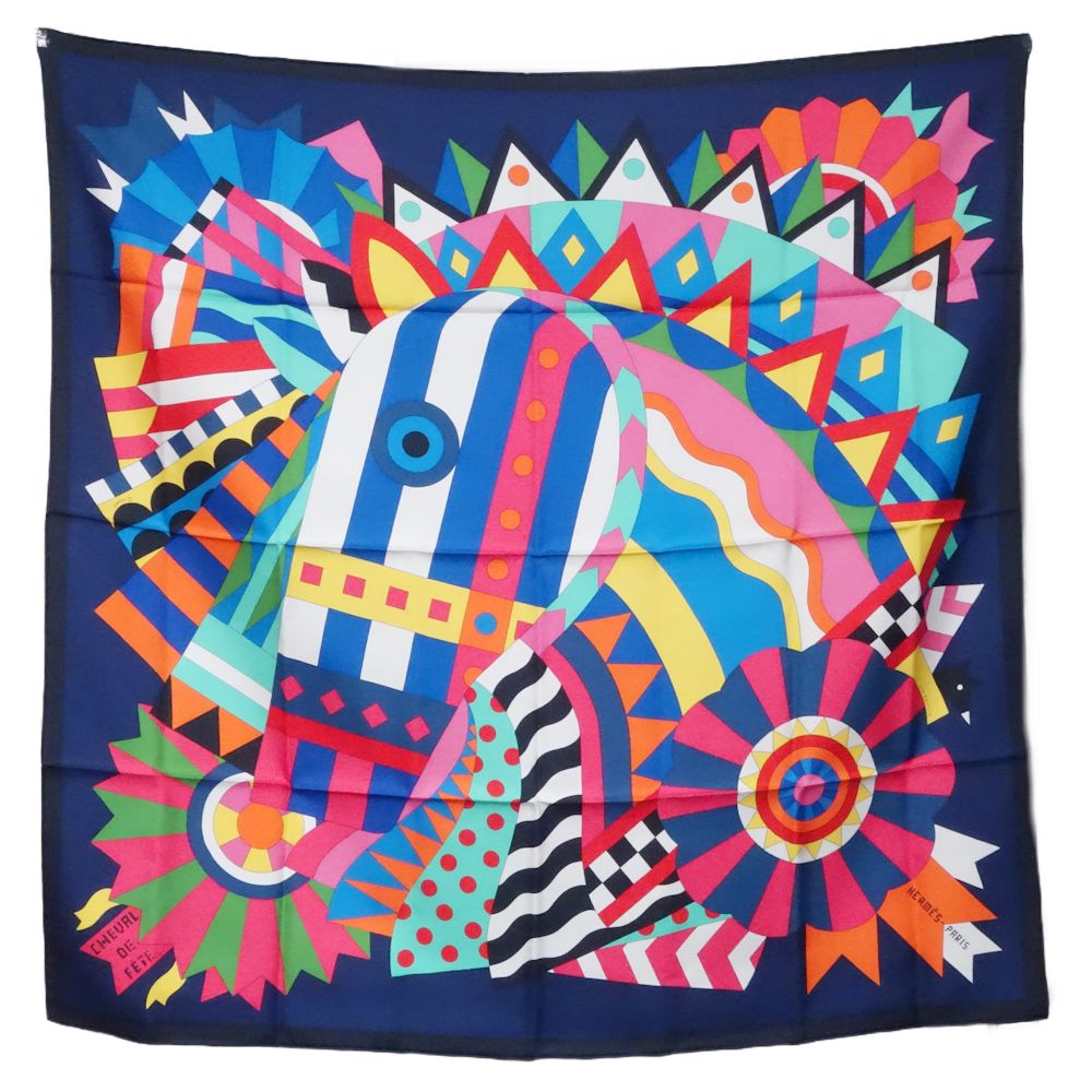 HERMES Silk Scarf CHEVAL DE FETE Multicolor