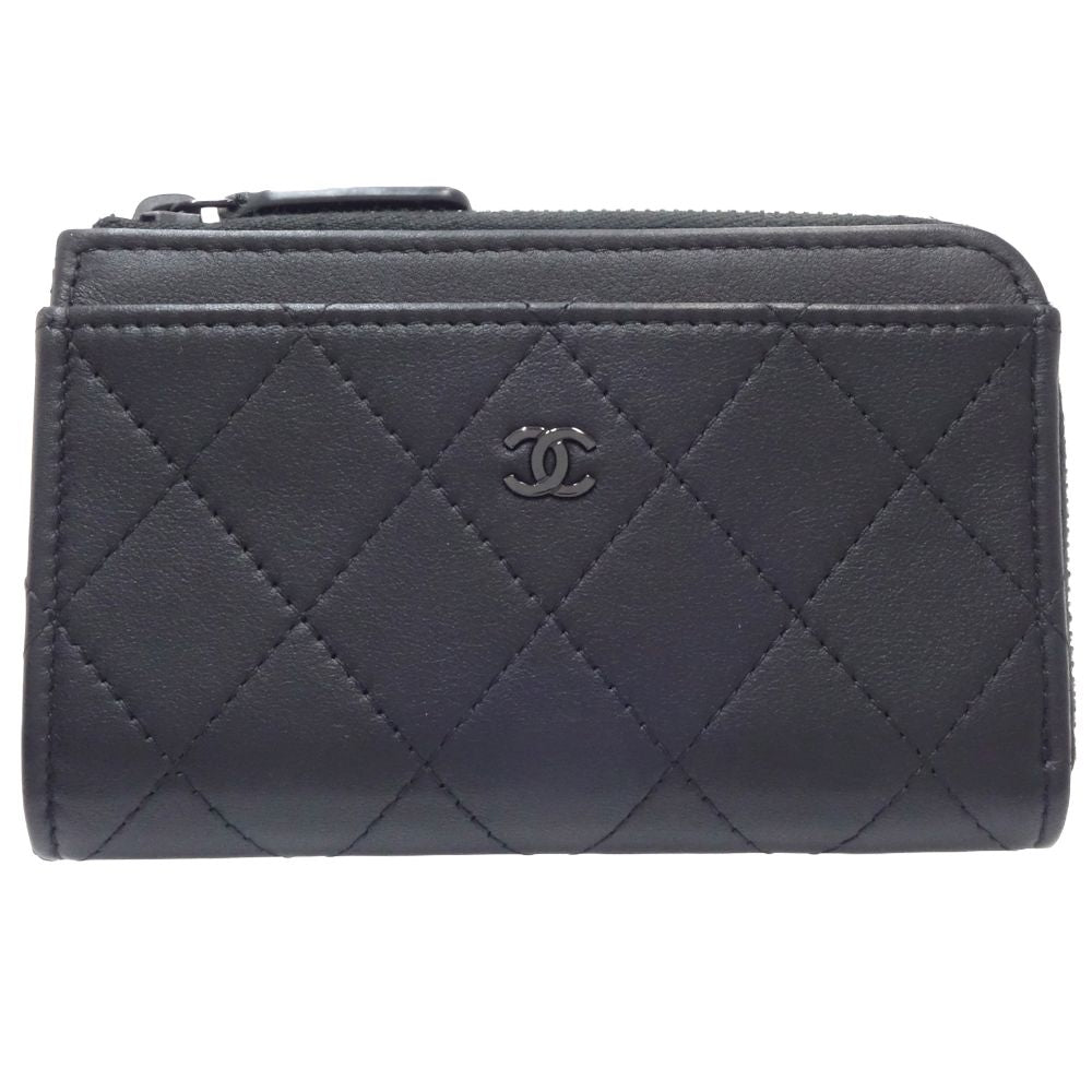 Chanel Grain Calf Leather Fragment Case Coin Wallet