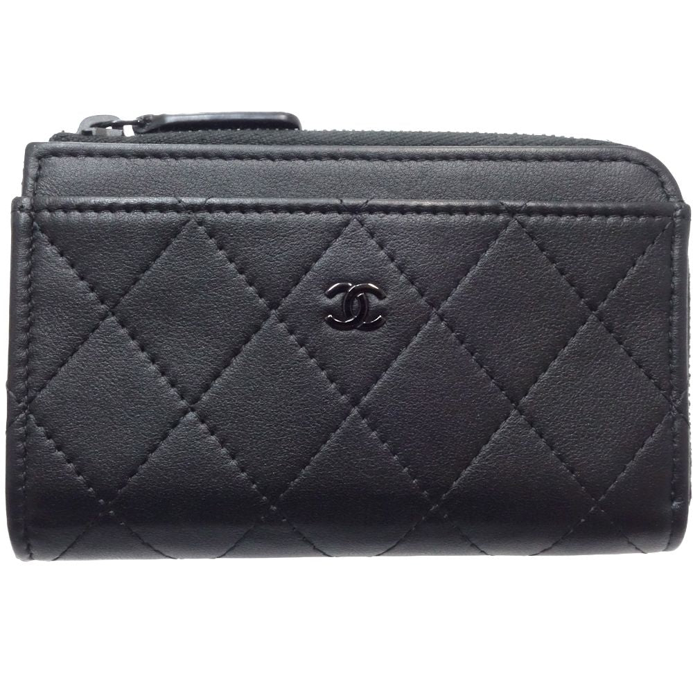 Chanel Grain Calf Leather Fragment Case Coin Wallet