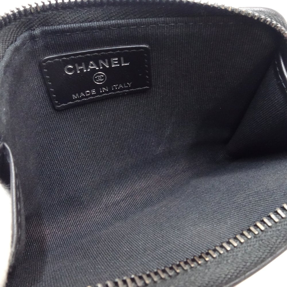 Chanel Grain Calf Leather Fragment Case Coin Wallet