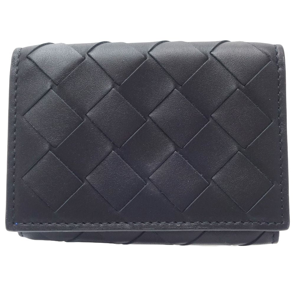 Bottega Veneta Leather Trifold Wallet Intrecciato