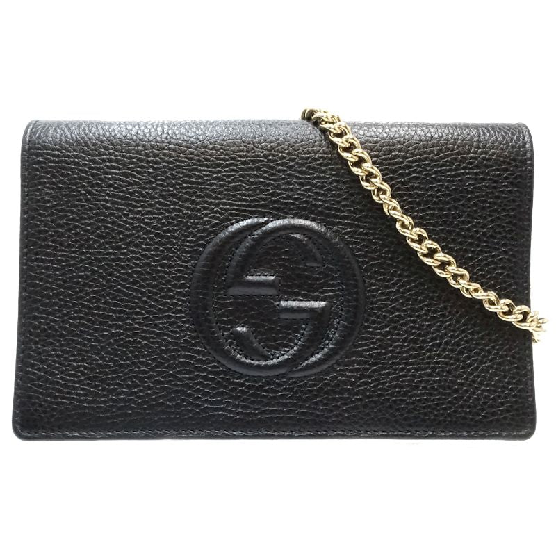 Gucci Leather Wallet Chain Soho Interlocking G