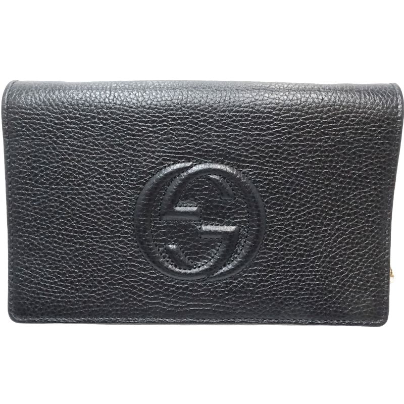 Gucci Leather Wallet Chain Soho Interlocking G