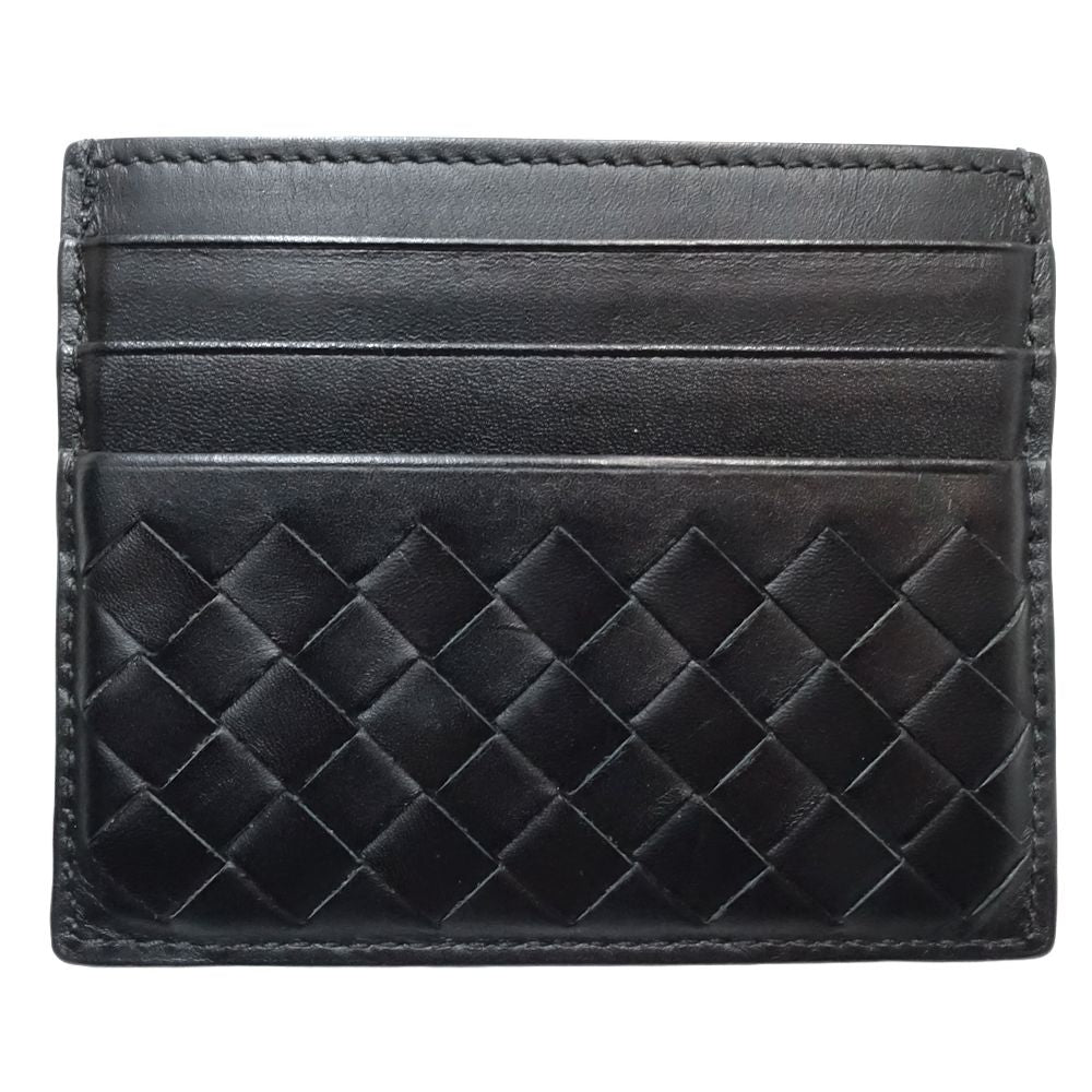 Bottega Veneta Leather Card Case Black