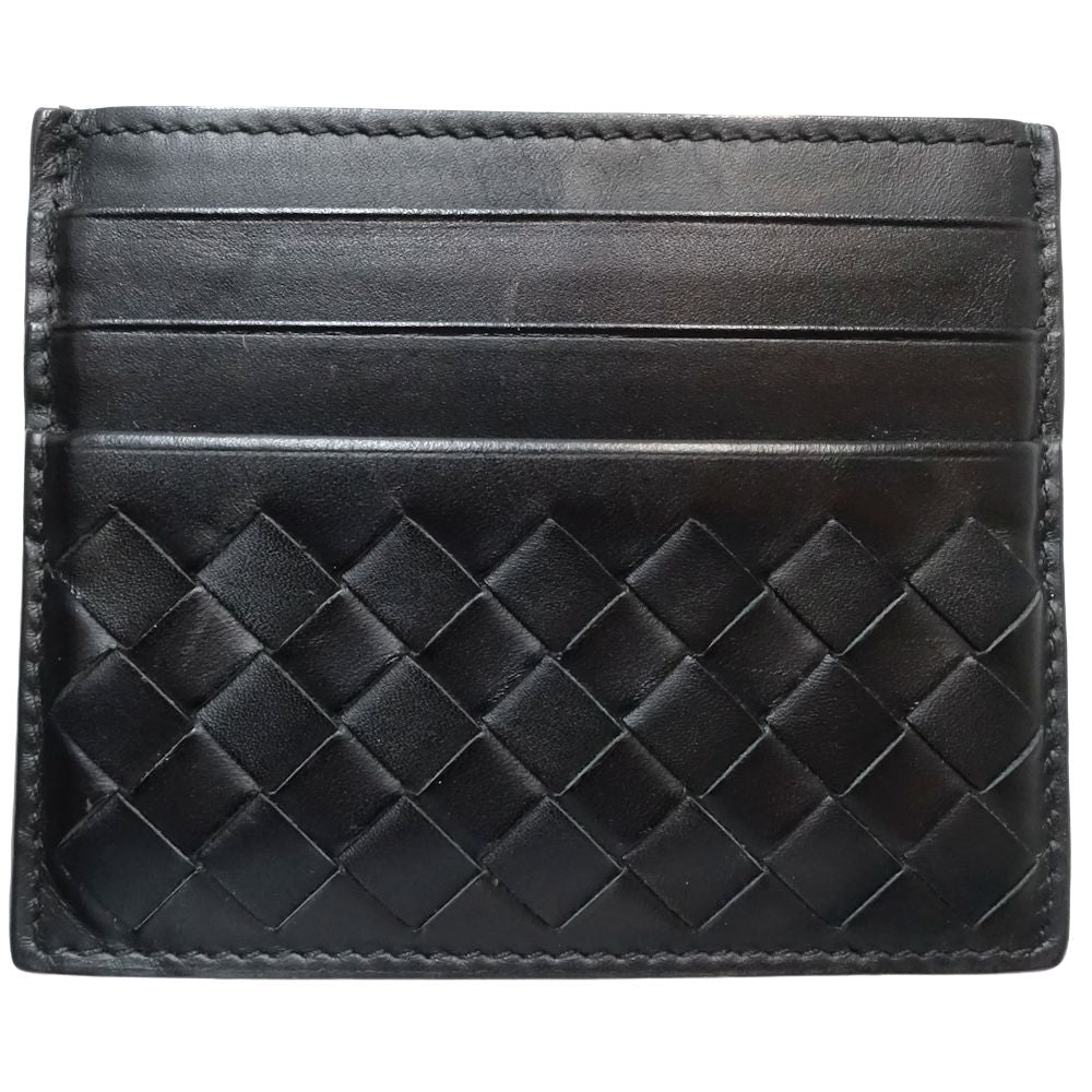 Bottega Veneta Leather Card Case Black