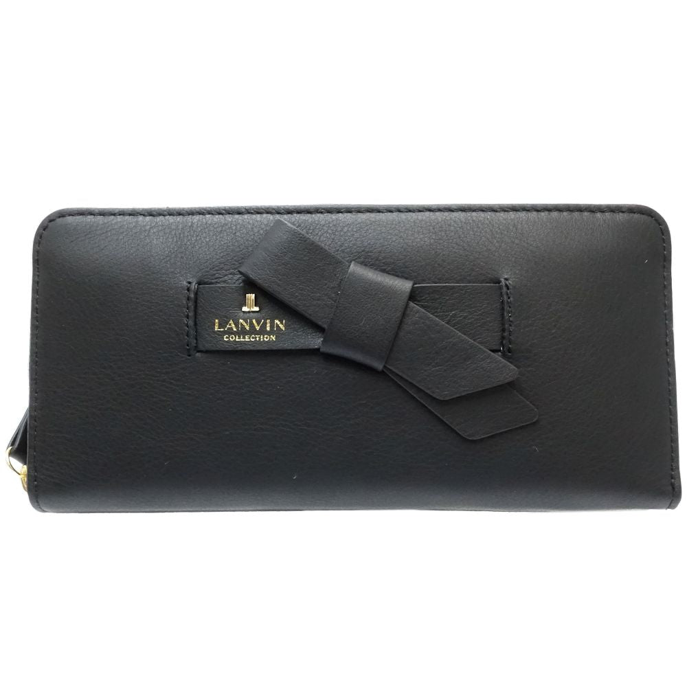 Lanvin Leather Long Wallet Round Zipper