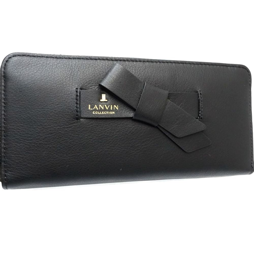 Lanvin Leather Long Wallet Round Zipper