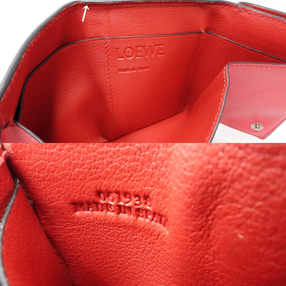 Loewe Leather Trifold Wallet Red Pink