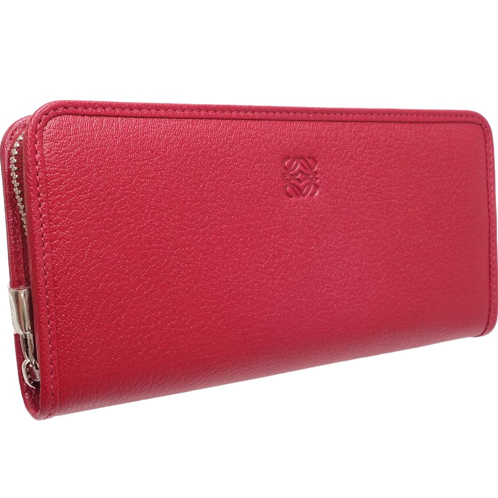 Loewe Leather Long Wallet Amazona Red