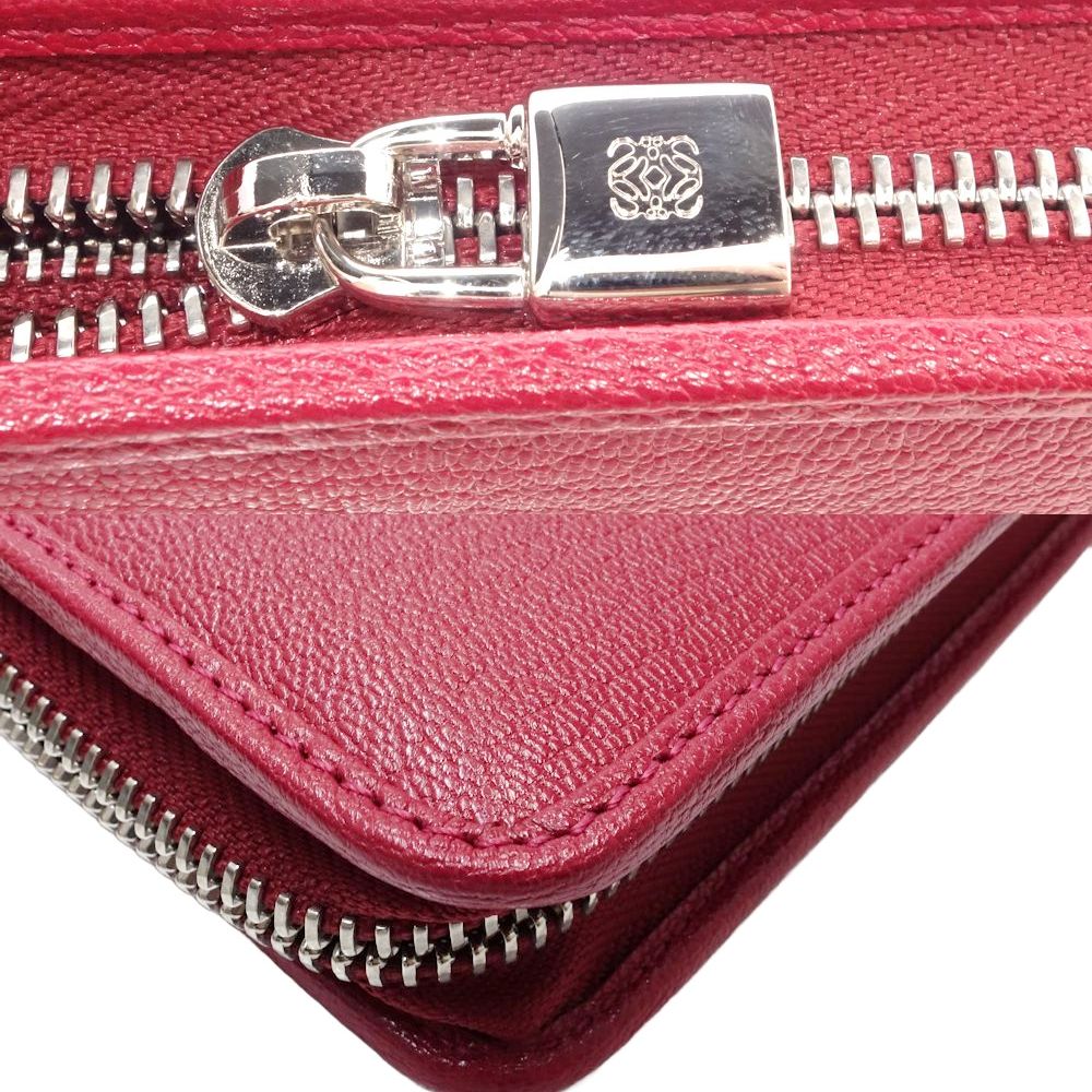 Loewe Leather Long Wallet Amazona Red