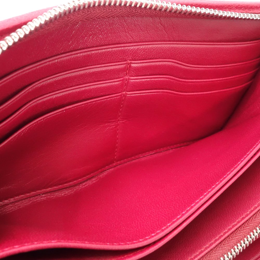 Loewe Leather Long Wallet Amazona Red