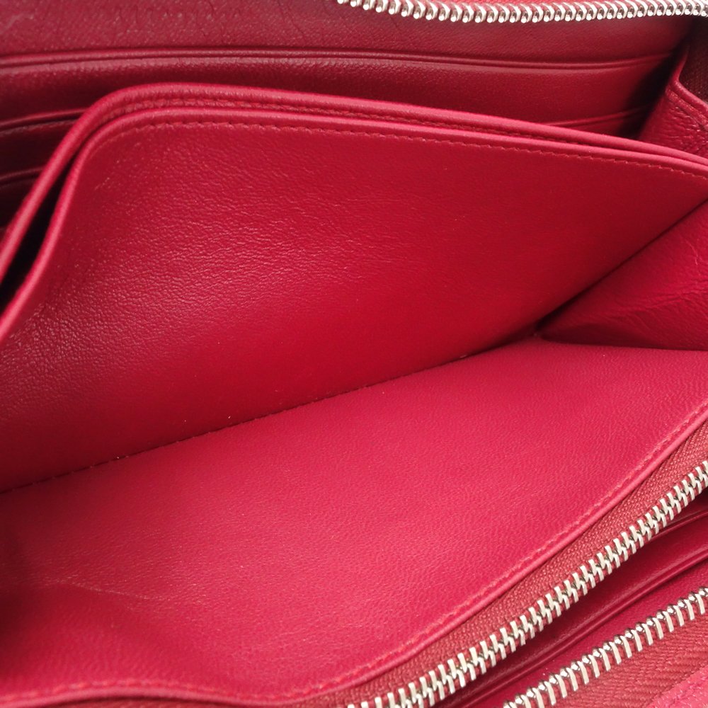 Loewe Leather Long Wallet Amazona Red