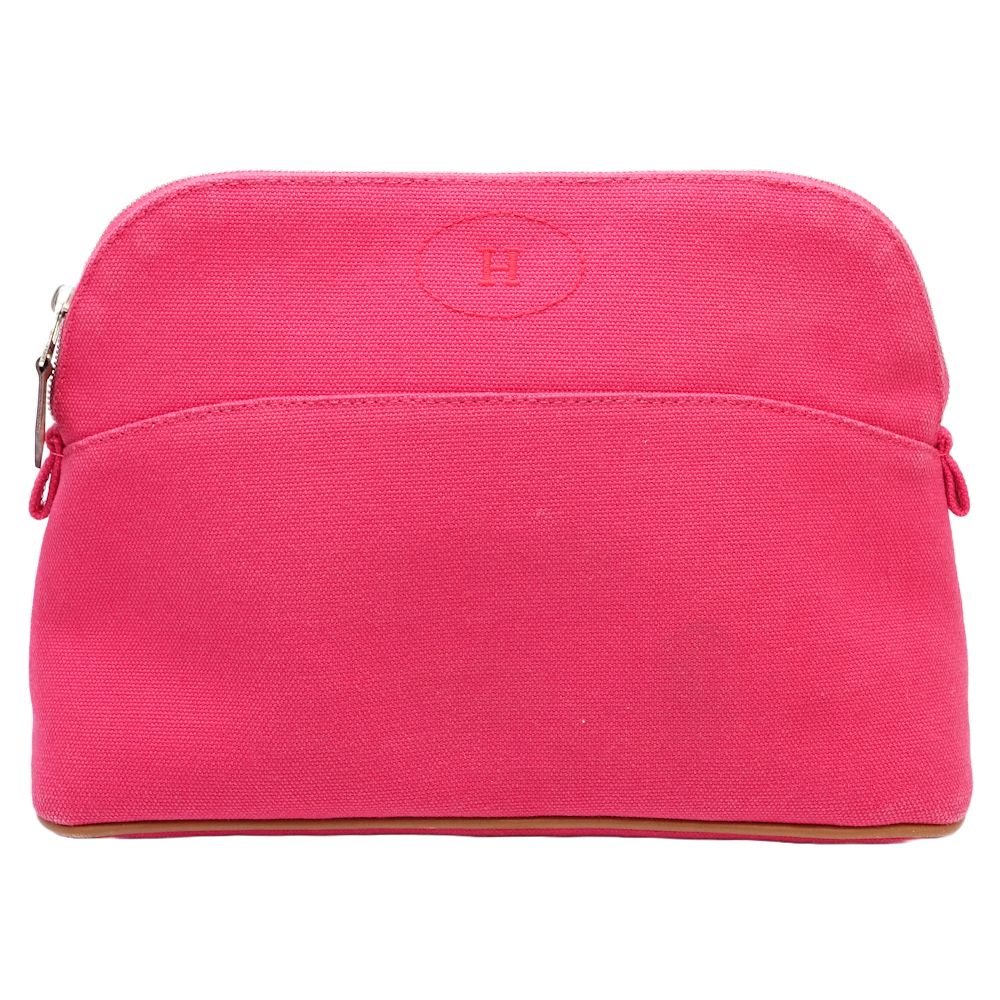 Hermes Canvas Bolide Pouch 25 Pink