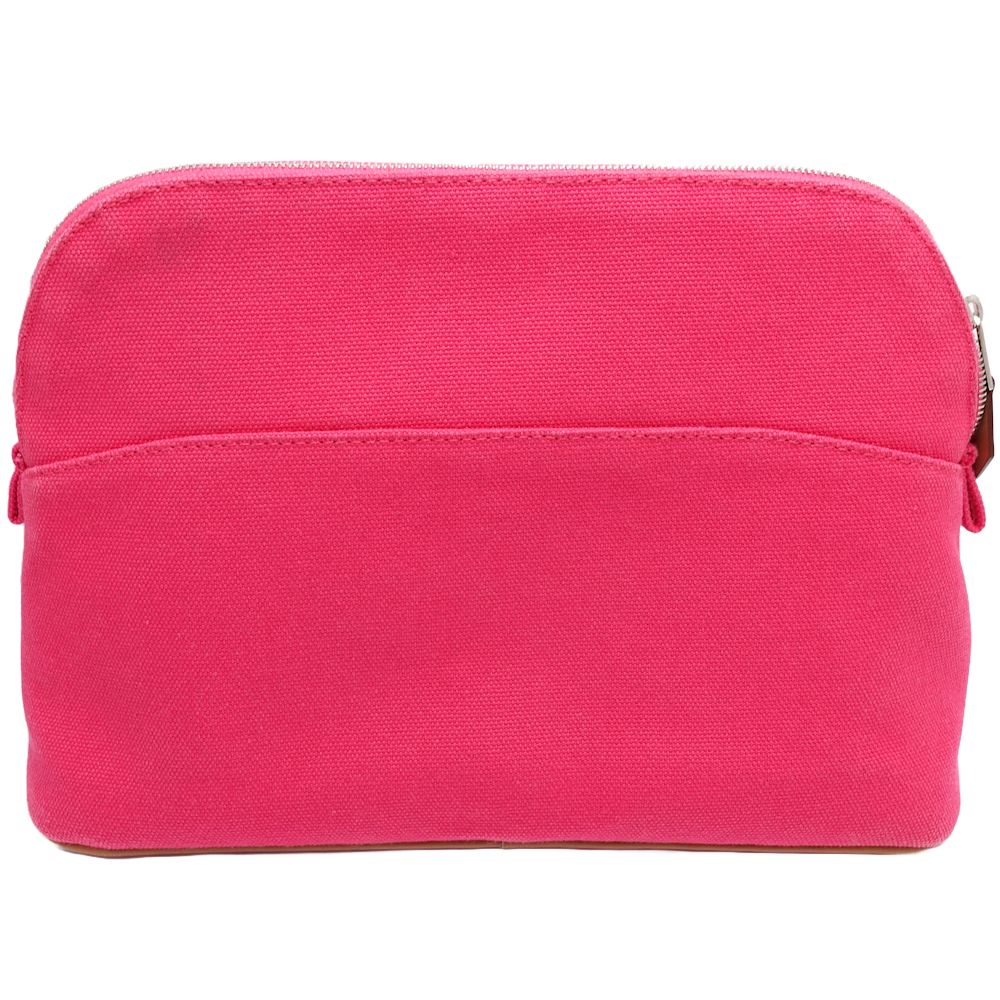 Hermes Canvas Bolide Pouch 25 Pink