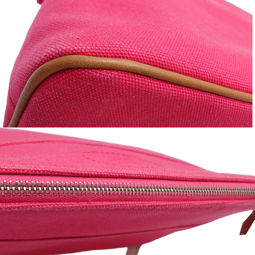 Hermes Canvas Bolide Pouch 25 Pink