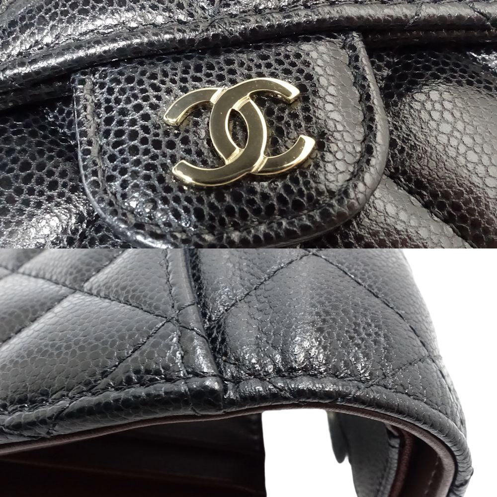 Chanel Caviar Skin Trifold Wallet Matelasse Compact AP0229