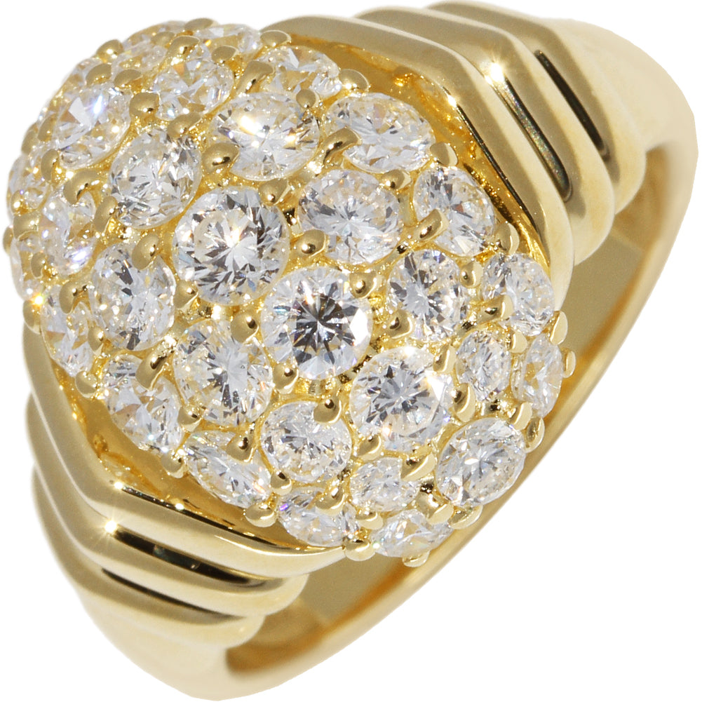 K18YG Yellow Gold Diamond Ring 1.71ct Size 10.5 in Great Condition