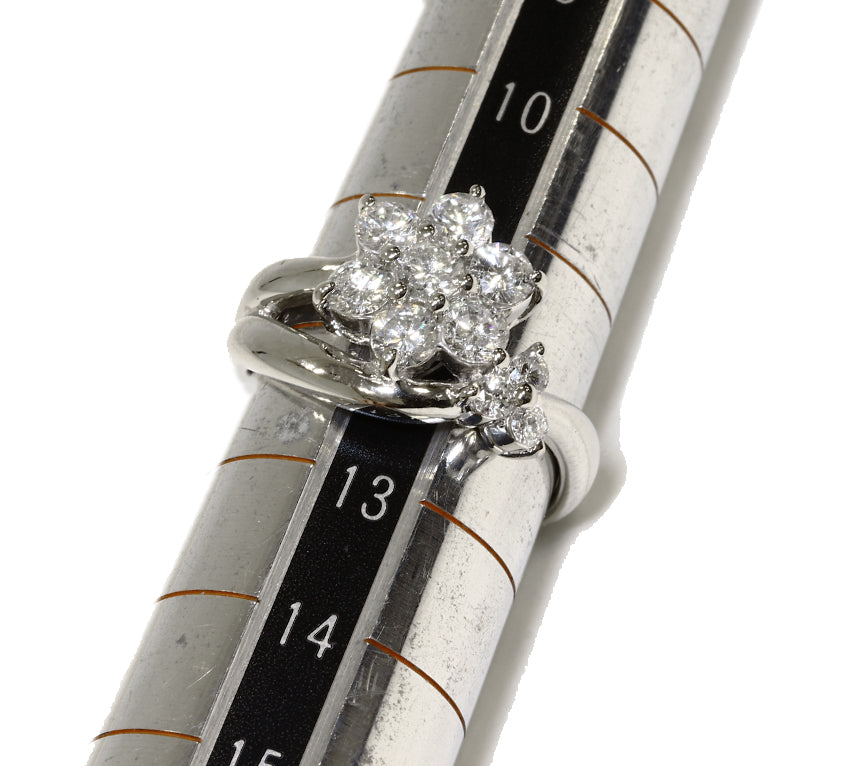 Platinum Pt900 Diamond Ring 1.20ct Size 12