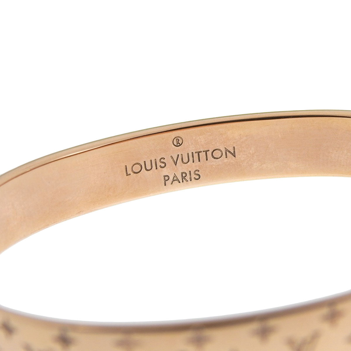Louis Vuitton Nanogram Cuff Gold Tone Bracelet M