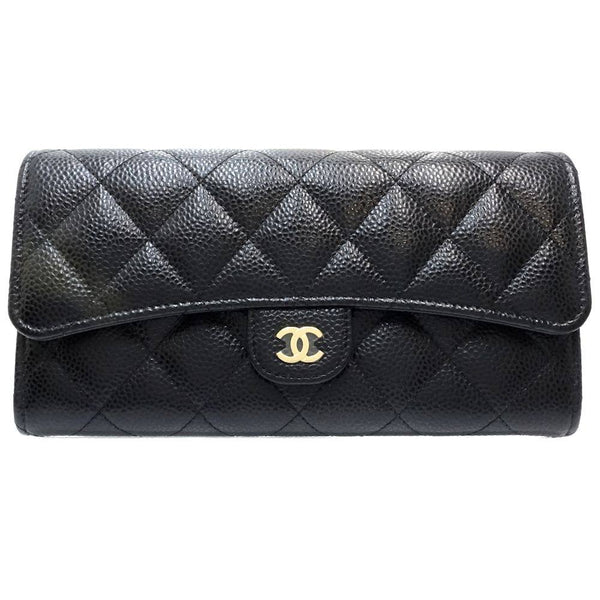 Chanel Classic Caviar Skin Long Wallet